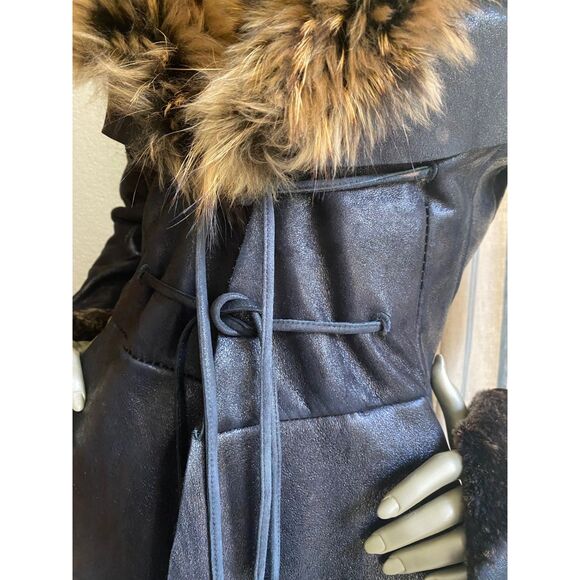 EUC Roberto Cavalli Reversible Fur Leather Jacket Coat M - Picture 6 of 14